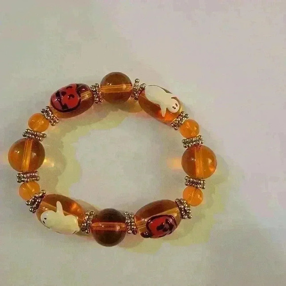 Halloween glass beaded bracelet - Picture 1 of 3